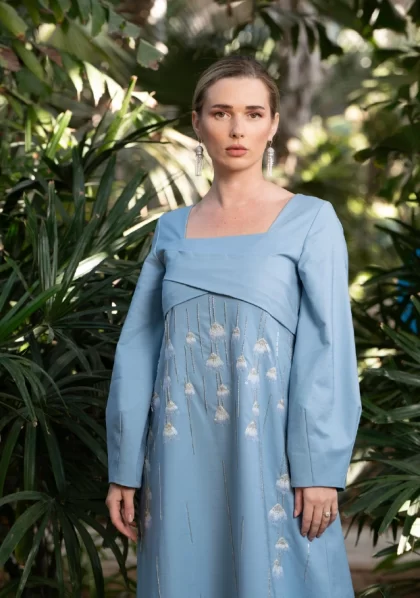 light blue dress